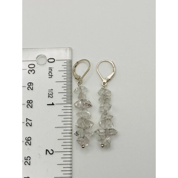 925 sterling silver rock quartz lever back Earrings - Picture 2 of 5